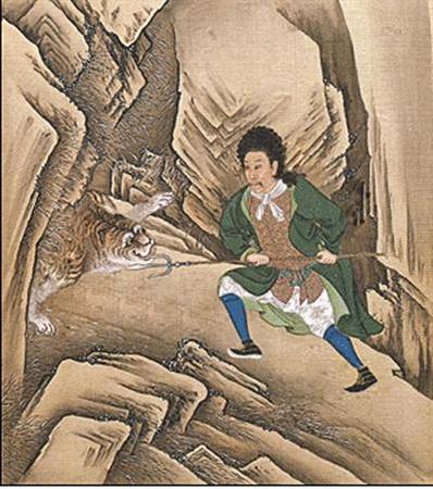動(dòng)畫版的《雍正行樂(lè)圖》獵虎圖。