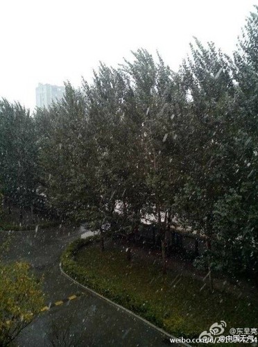 　長(zhǎng)春九月飛雪 氣溫驟降恍如冬天