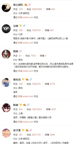 卓偉的關(guān)注列表，你怕了嗎？