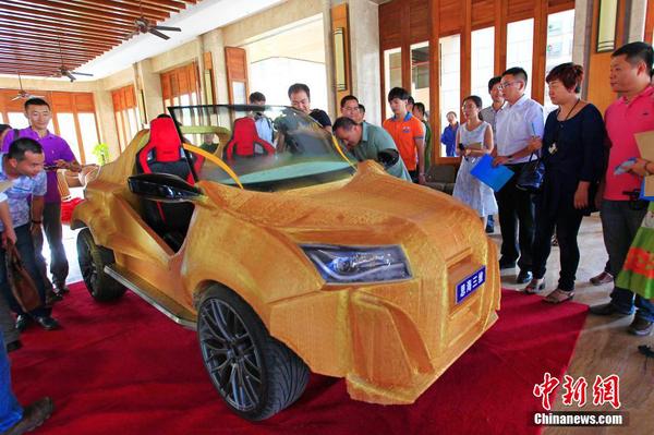 　3月24日，中國首臺(tái)3D打印概念汽車在海南三亞發(fā)布。駱云飛 攝