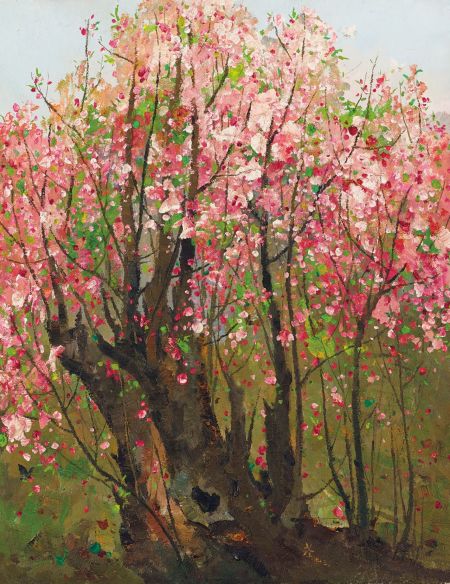 全場最高成交拍品——吳冠中《紅梅》 全場最高成交拍品——吳冠中《紅梅》