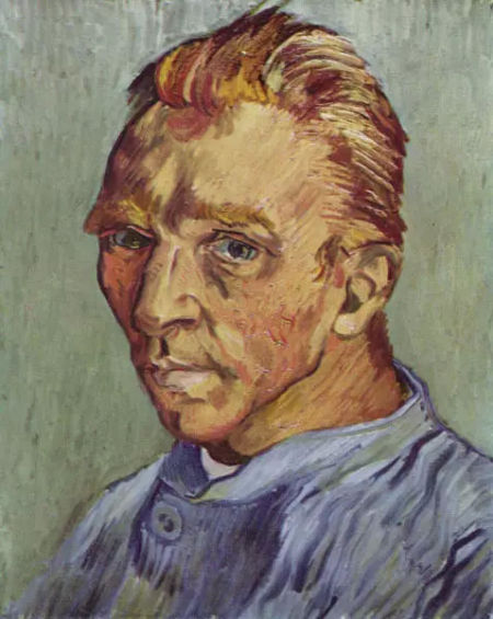 《沒胡須的自畫像》(Portrait de l’artiste sansbarbe，1889 )