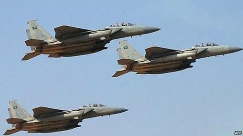 資料圖：沙特F-15戰(zhàn)機(jī)。