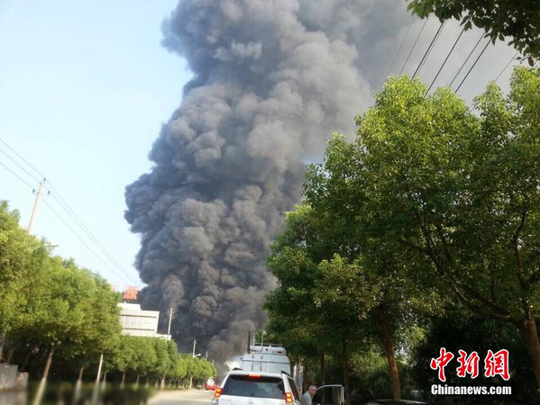 浙江麗水一化工廠(chǎng)爆炸起火 冒百米高黑煙