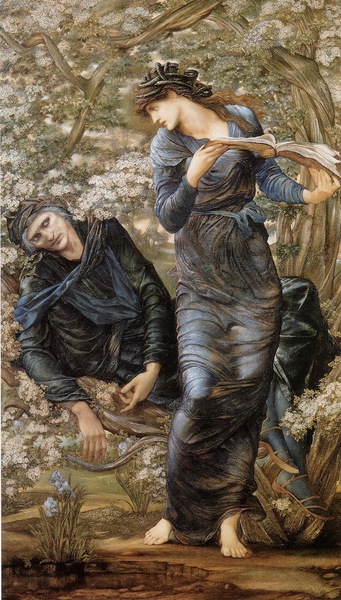 愛德華·伯恩·瓊斯，《迷人的梅林》（1874），布面油畫。（來自維基媒體基金會）