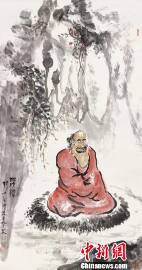圖為錢(qián)大禮作品達(dá)摩圖。　浙江美術(shù)館 攝