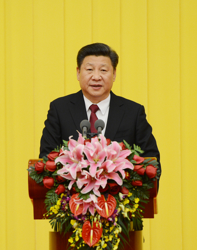 2015年12月31日，全國(guó)政協(xié)在北京舉行新年茶話會(huì)。中共中央總書記、國(guó)家主席、中央軍委主席習(xí)近平在茶話會(huì)上發(fā)表重要講話。    本報(bào)記者姜貴東攝