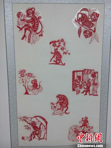 齊秀花新作《百猴迎春》?！∩骋?jiàn)龍 攝