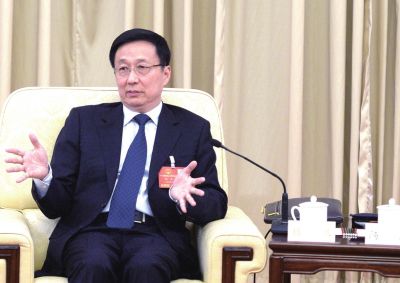 上海市委書記韓正答記者問。京華時報記者陶冉攝