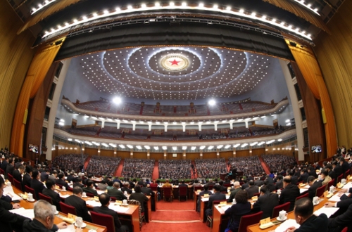 3月12日，全國(guó)政協(xié)十二屆四次會(huì)議在北京人民大會(huì)堂舉行第四次全體會(huì)議。新華社記者 馬占成 攝3