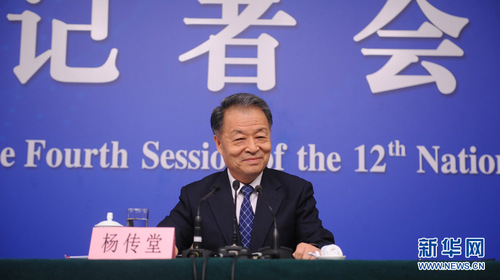 圖為交通運輸部部長楊傳堂。