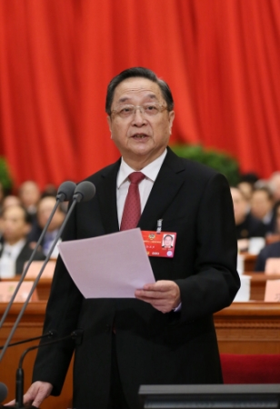 3月14日，全國政協(xié)十二屆四次會(huì)議在北京人民大會(huì)堂舉行閉幕會(huì)。全國政協(xié)主席俞正聲主持閉幕會(huì)并講話。 新華社記者 蘭紅光 攝
