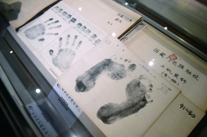中華指紋博物館里的指紋、掌紋、腳紋資料