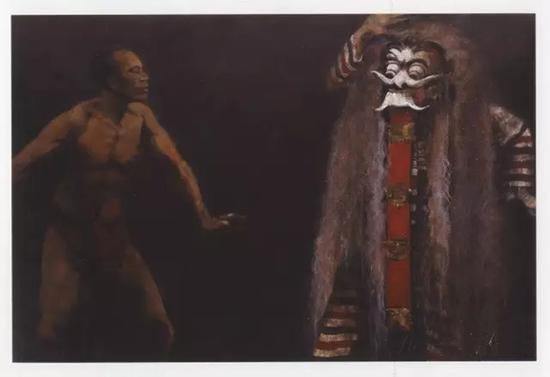 阿末·扎基·安華，《惡神讓特（Rangda）》，1996，亞克力、畫(huà)布，120×181 cm