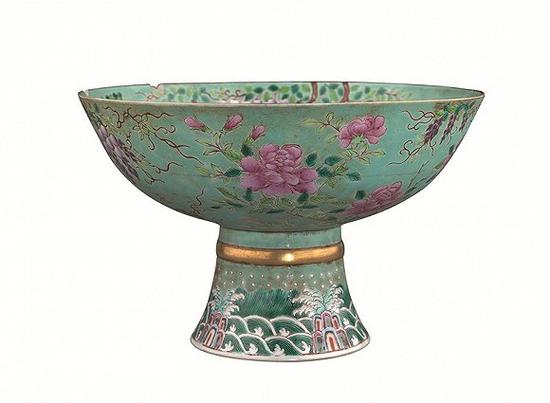 大雅齋粉彩花鳥(niǎo)高足碗 清 光緒