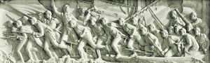 劉開渠創(chuàng)作于1958年的《勝利渡長(zhǎng)江，解放全中國(guó)》（人民英雄紀(jì)念碑浮雕）