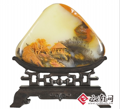 雕刻組金獎《碧湖春色晤亭樂》