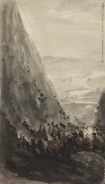 香港蘇富比2016秋拍近現(xiàn)代書畫專場，傅抱石的《夜破東羗圖》以2764萬港元成交