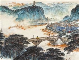 錢松嵒《延安頌》，在南京經(jīng)典2011秋拍會上以563.5萬元成交