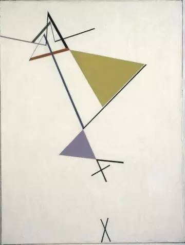 　　《三角的發(fā)展（Development of a Triangle）》，托馬斯?馬爾多納多（TomásMaldonado），布面油畫(huà)，1949年