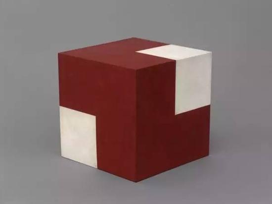 　　《主動(dòng)對(duì)象（Active Object）》，威利斯?德?卡斯特羅（Willys de Castro），布面油畫(huà)包裹木頭，1962年