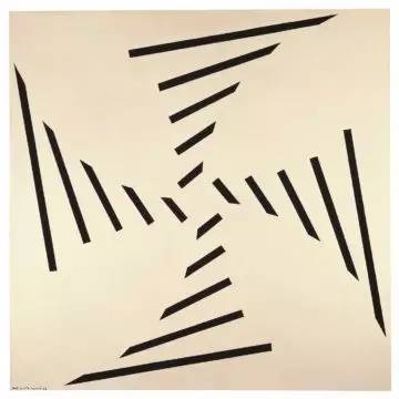 《有形 61號(hào)（Concrete 61）》，朱迪思?羅安德（Judith Lauand），木材上合成聚合漆，1957年