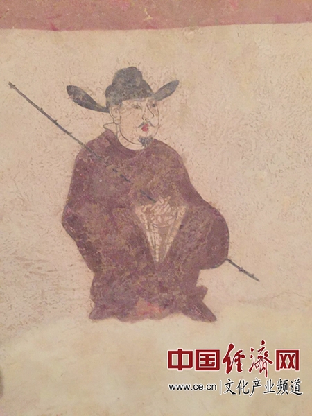 龍盛小學(xué)五代墓的壁畫 中國(guó)經(jīng)濟(jì)網(wǎng)記者成琪/攝