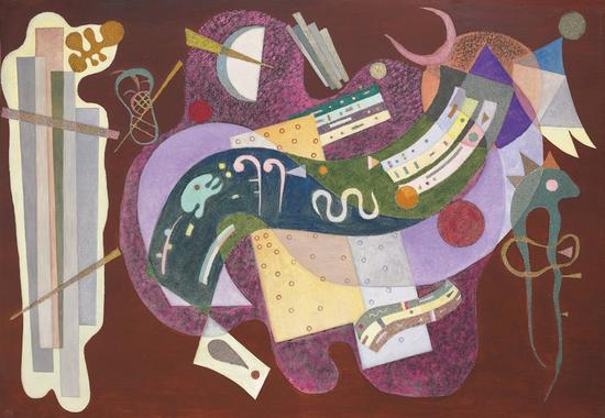 瓦西里·康定斯基， 《Rigide et courbé》（1935）。圖片：Courtesy Christie's Images Ltd.