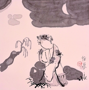 戲曲人物畫《驚夢(mèng)》（陳九）