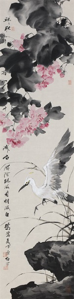 徐源紹  四季花卉（三） 138cm×35cm