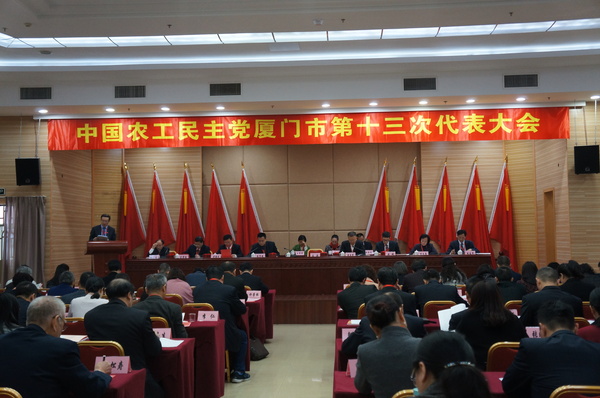 12月18日，農(nóng)工黨廈門市第十三次代表大會(huì)在廈門市團(tuán)結(jié)大廈隆重召開。（記者 照寧攝）1