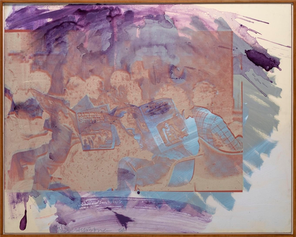 《搶救系列：無(wú)題（Untitled-Salvage）》，布面丙烯，1984年。圖片來(lái)源于網(wǎng)絡(luò)；圖片致謝：羅伯特·勞森伯格基金會(huì)和巴黎達(dá)泰斯·洛巴克畫(huà)廊