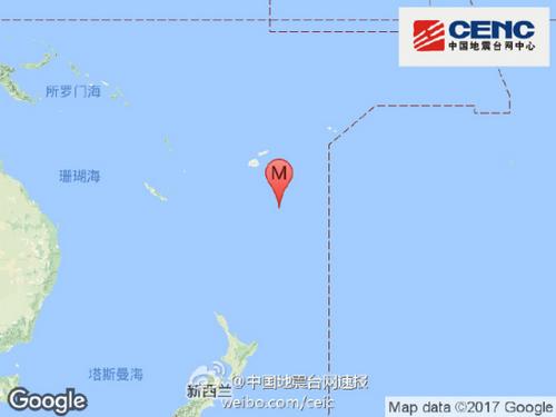 斐濟群島以南發(fā)生6.9級地震震源深度400千米
