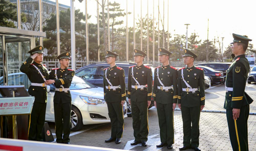 北京：全國兩會在即 武警官兵進(jìn)入兩會時間