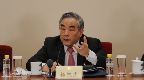 圖為y楊凱生回答記者提問。