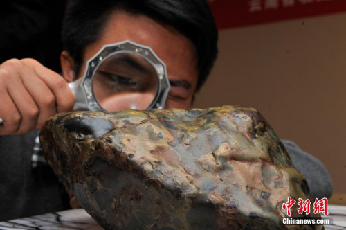 資料圖：一名隕石收藏家的藏品在昆明展出。<a target='_blank' href='http://www.chinanews.com/'>中新社</a>記者 劉冉陽(yáng) 攝