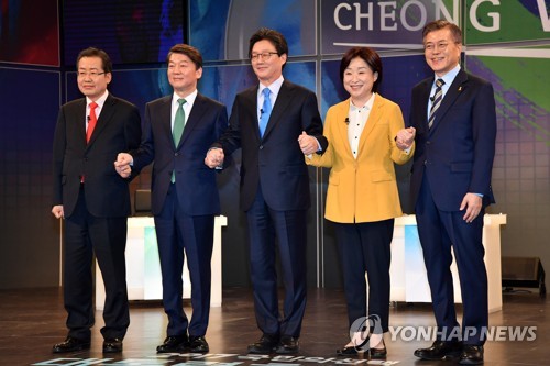 資料圖：韓國(guó)大選5位主要候選人。（圖片來(lái)源：韓聯(lián)社）