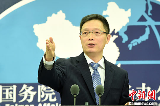 資料圖：國務(wù)院臺(tái)灣事務(wù)辦公室發(fā)言人安峰山。<a target='_blank' href='http://www.chinanews.com/'>中新社</a>記者 張勤 攝