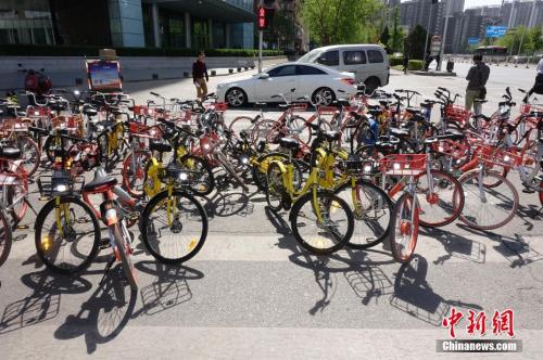資料圖：北京街頭共享單車(chē)隨處可見(jiàn)。<a target='_blank' href='http://www.chinanews.com/'>中新社</a>記者 侯宇 攝