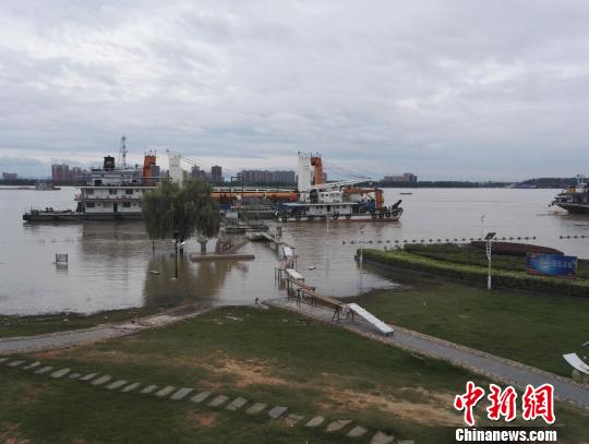 7月9日，安徽省安慶市江花小區(qū)外灘公園水情?！≈鞂W(xué)文 攝