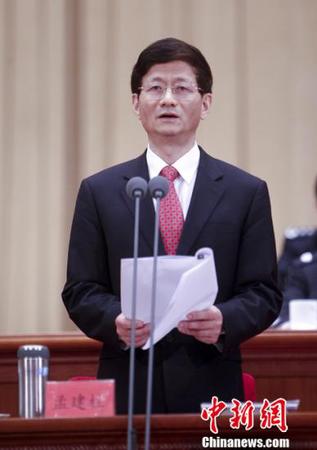 5月18日，全國(guó)公安系統(tǒng)英雄模范立功集體表彰大會(huì)在北京舉行。圖為國(guó)務(wù)委員、公安部部長(zhǎng)孟建柱講話。<a target='_blank' href='http://www.chinanews.com/'>中新社</a>發(fā) 張蔚然 攝