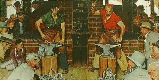 諾曼·洛克威爾，《沙夫茨伯里鍛工場》，1940年