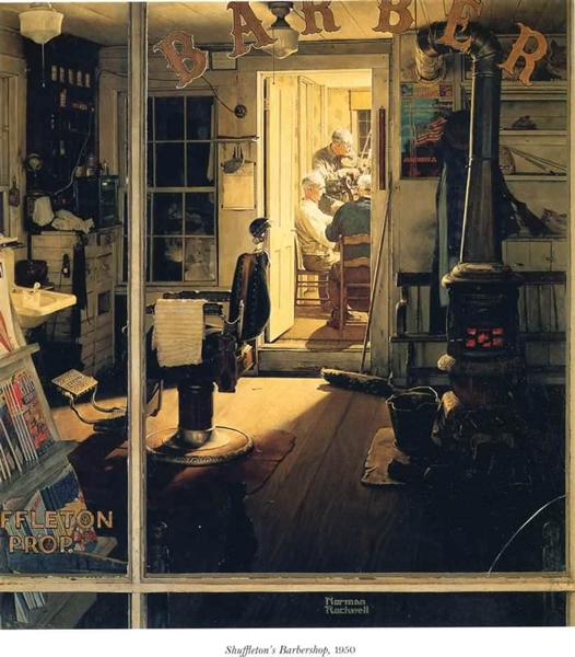 　　諾曼·洛克威爾《Shuffleton's Barbershop》被列入出售的作品清單。