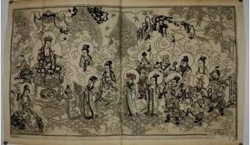 佛教版畫的模本，在于Olfert Dapper, Gedenkwaeardig Bedrijf, 1670年