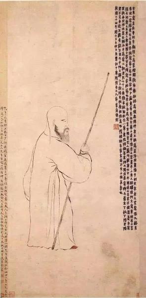 金農(nóng)《自畫像》，紙本墨筆，清代，北京故宮博物院藏