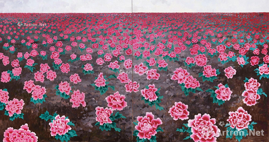 王音《花》系列最大尺幅（225×420cm）作品在2017北京匡時(shí)春拍成交價(jià)230萬元，為王音目前的拍賣紀(jì)錄