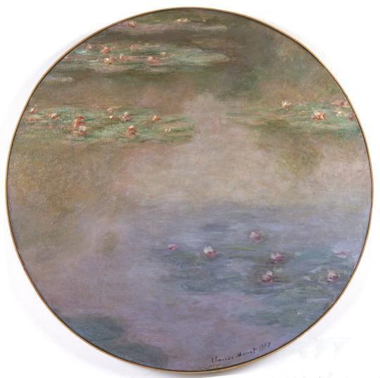 莫奈圓形《睡蓮》。（成都博物館供圖）