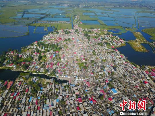 圖為“華北明珠”白洋淀航拍圖片?！埛?攝