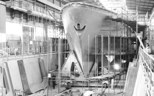 圖片說明：慶富造船公司承接獵雷艦建造。