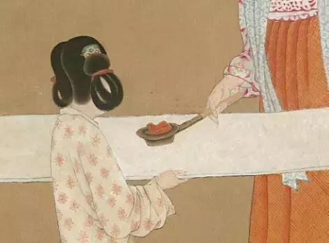 唐，張萱《搗練圖》局部，美國波士頓博物館